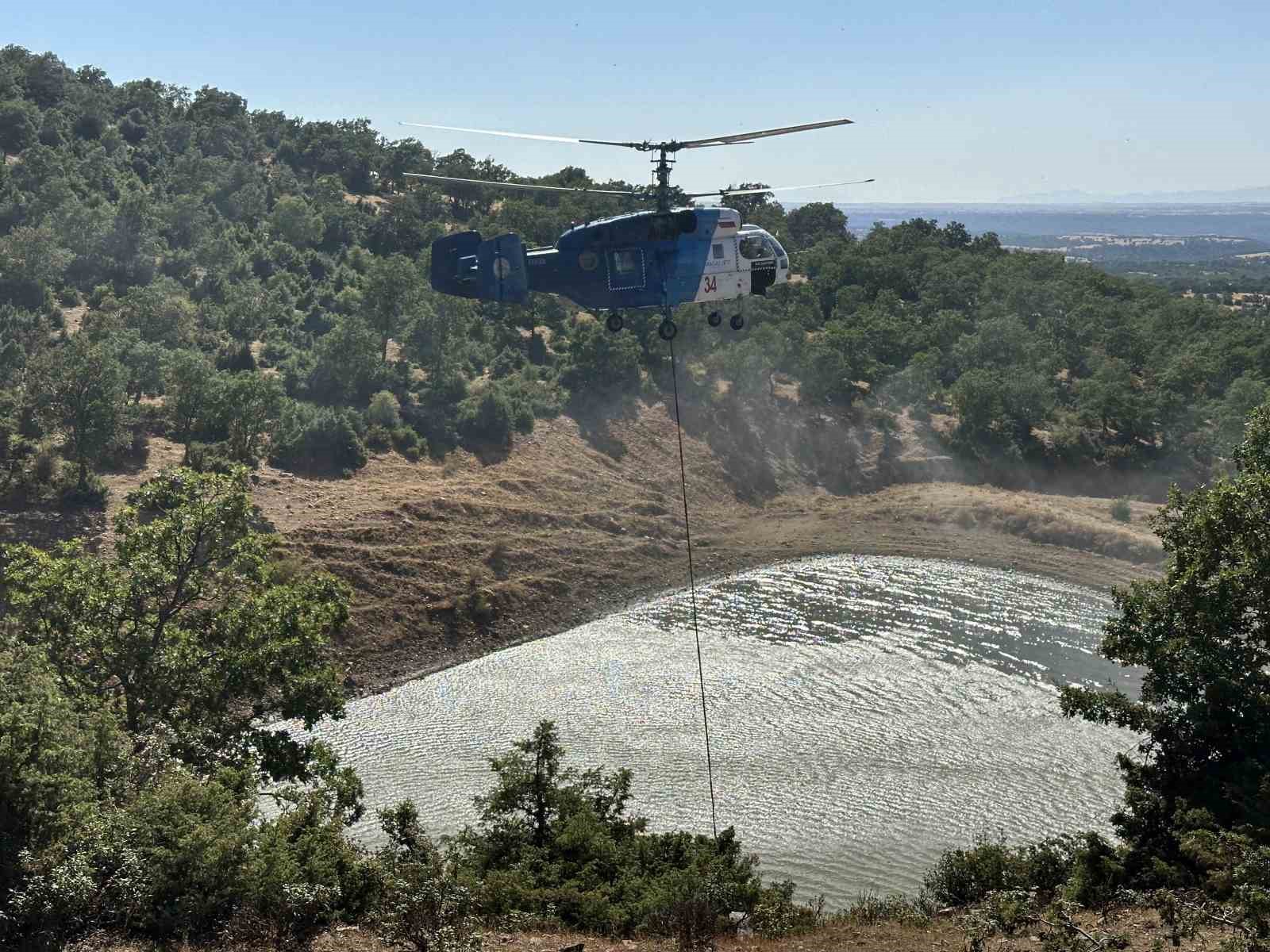 Uşak’ta meşelik alanda çıkan yangın kontrol altına alındı