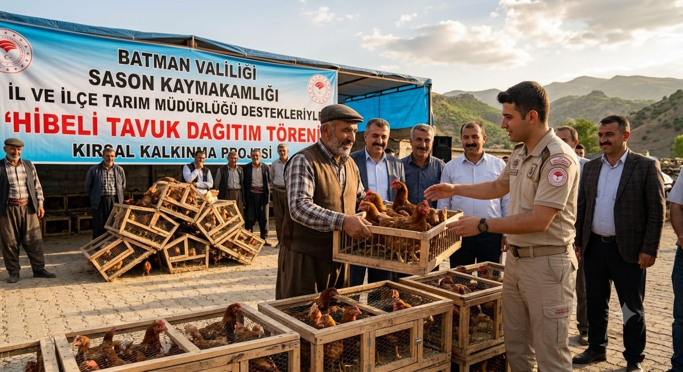 Sason’da 75 besiciye 4 bin 500 adet tavuk dağıtıldı