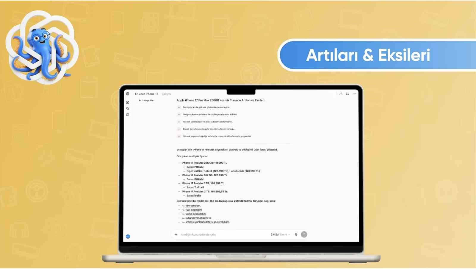 Fiyat karşılaştırması ChatGPT’ye taşındı