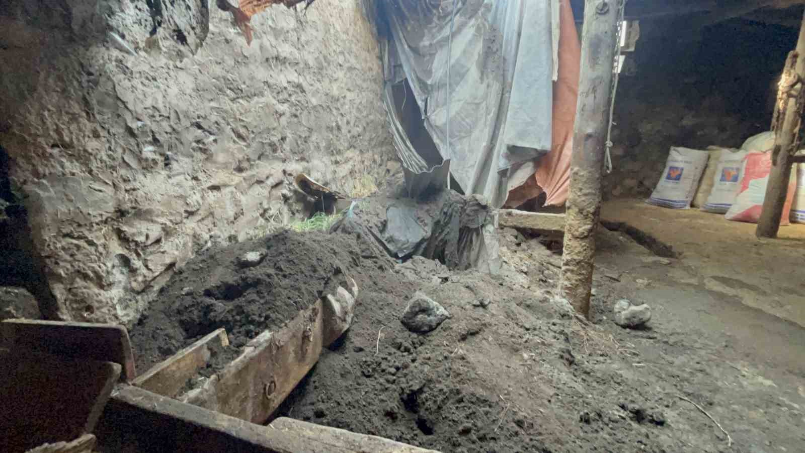 Kars&rsquo;ta sağanak yağış ahırı &ccedil;&ouml;kertti