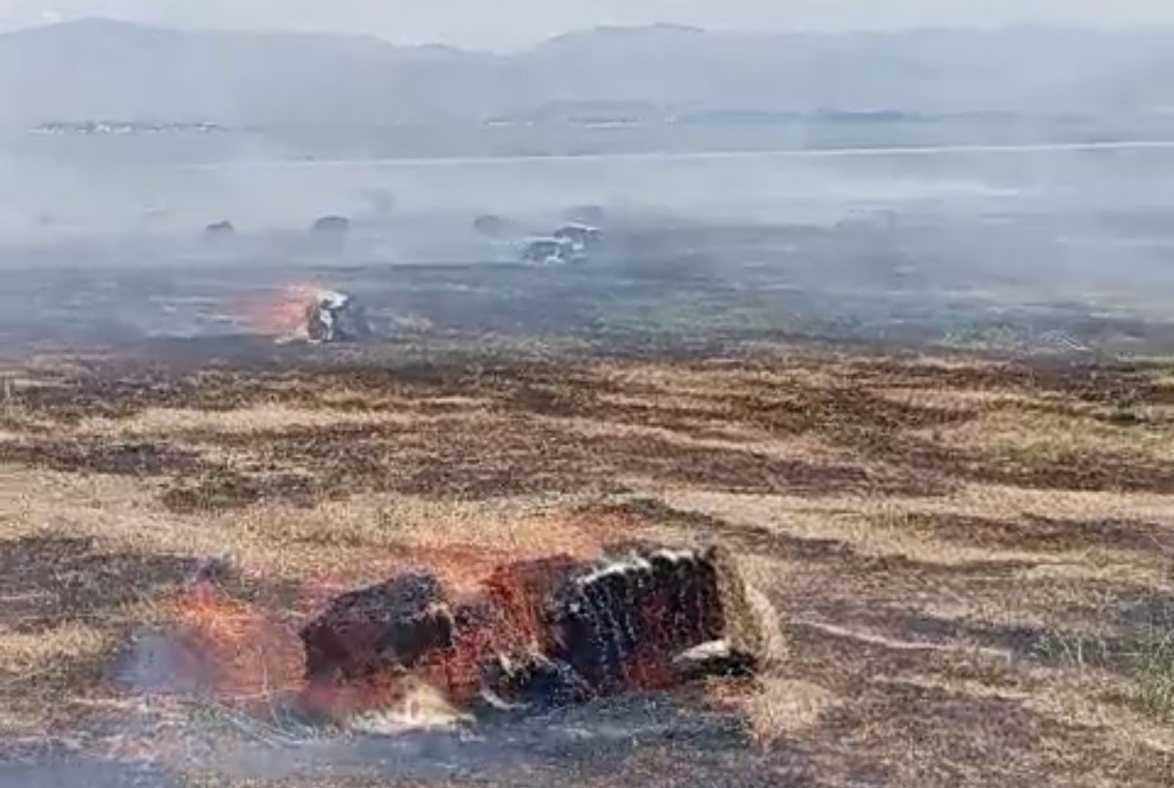 Yüksekova’da bin balya ot kül oldu