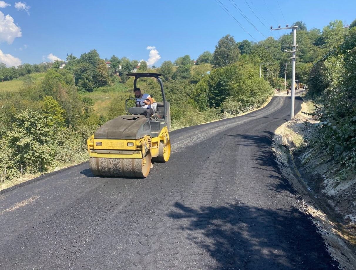 Kaynaşlı&rsquo;da heyelan b&ouml;lgesindeki yol yenilendi