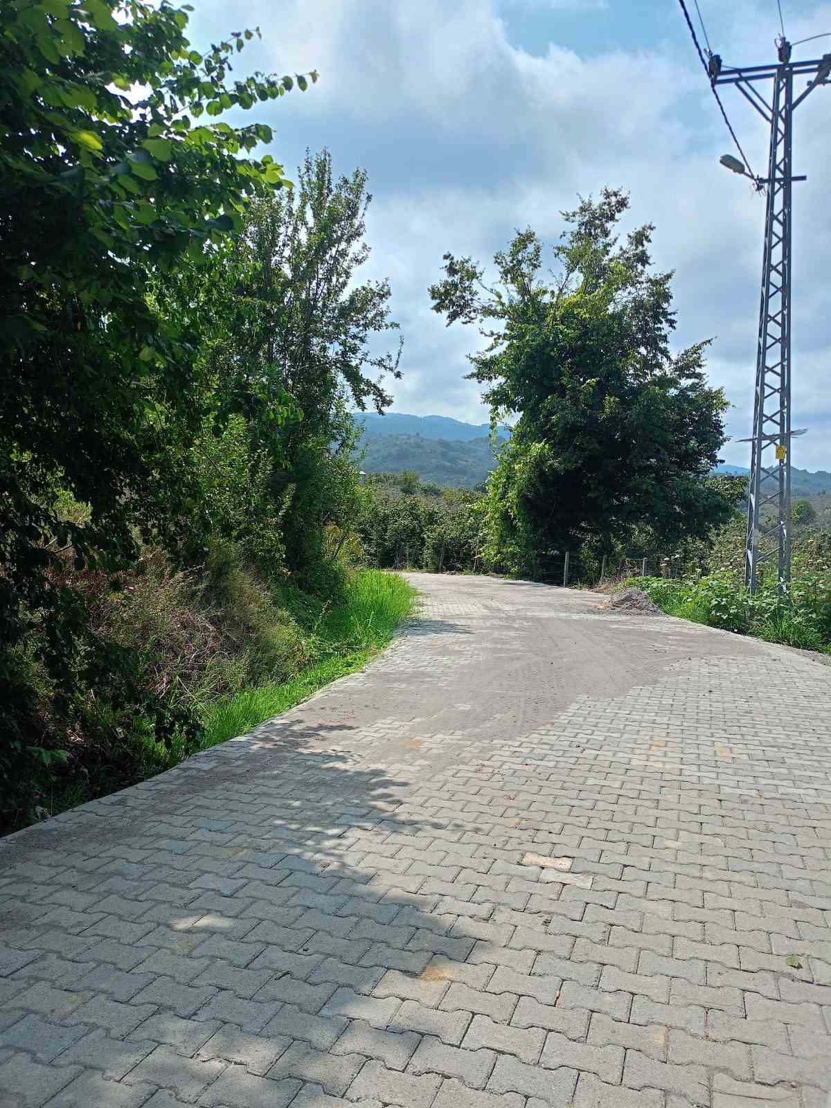 Düzce’de köy yollarında kilit parke çalışmaları sürüyor