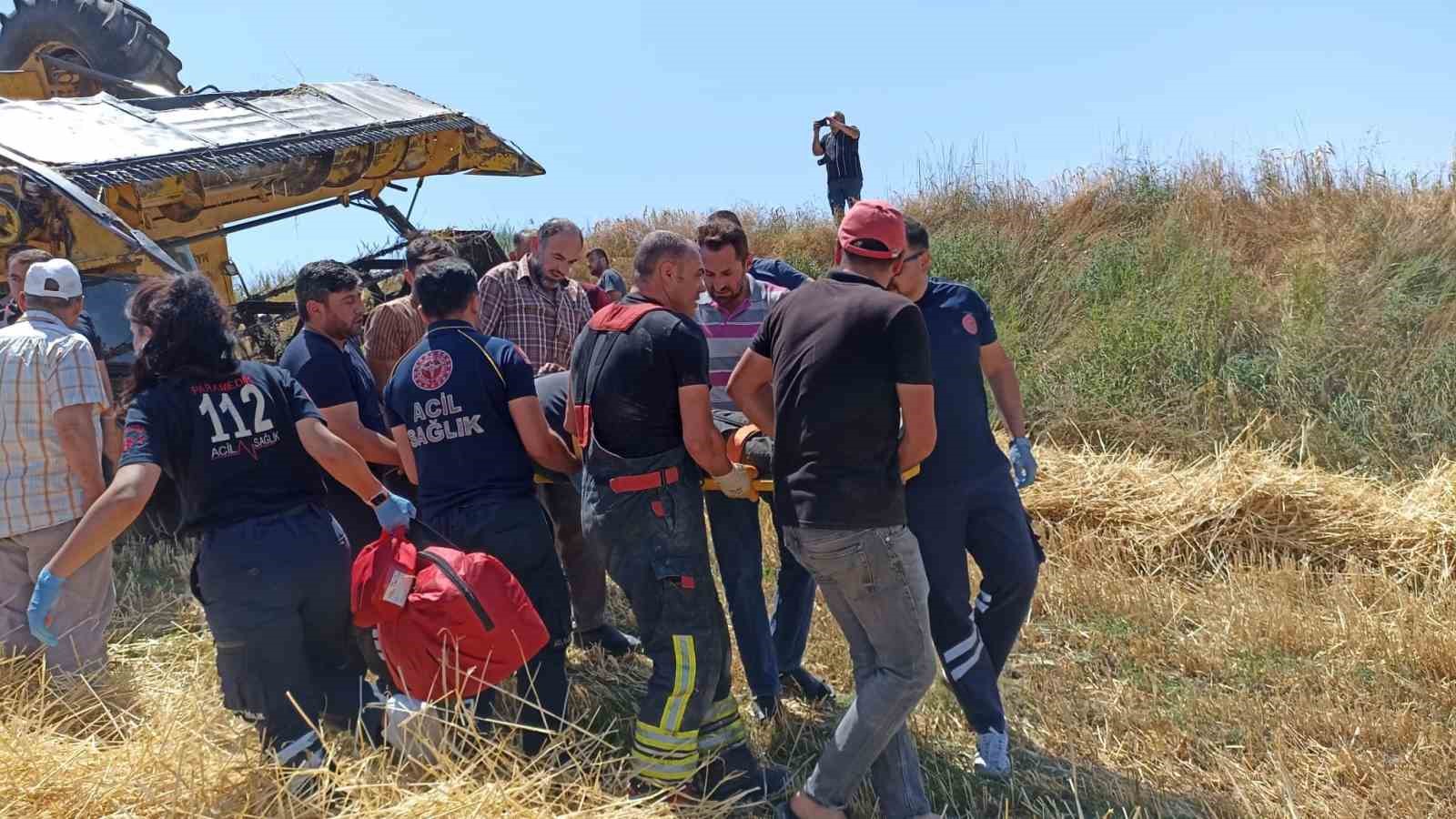 Samsun’da biçerdöver devrildi: 1 yaralı