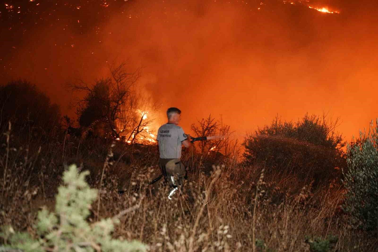 İzmir’in kuzeyinde orman yangını alarmı