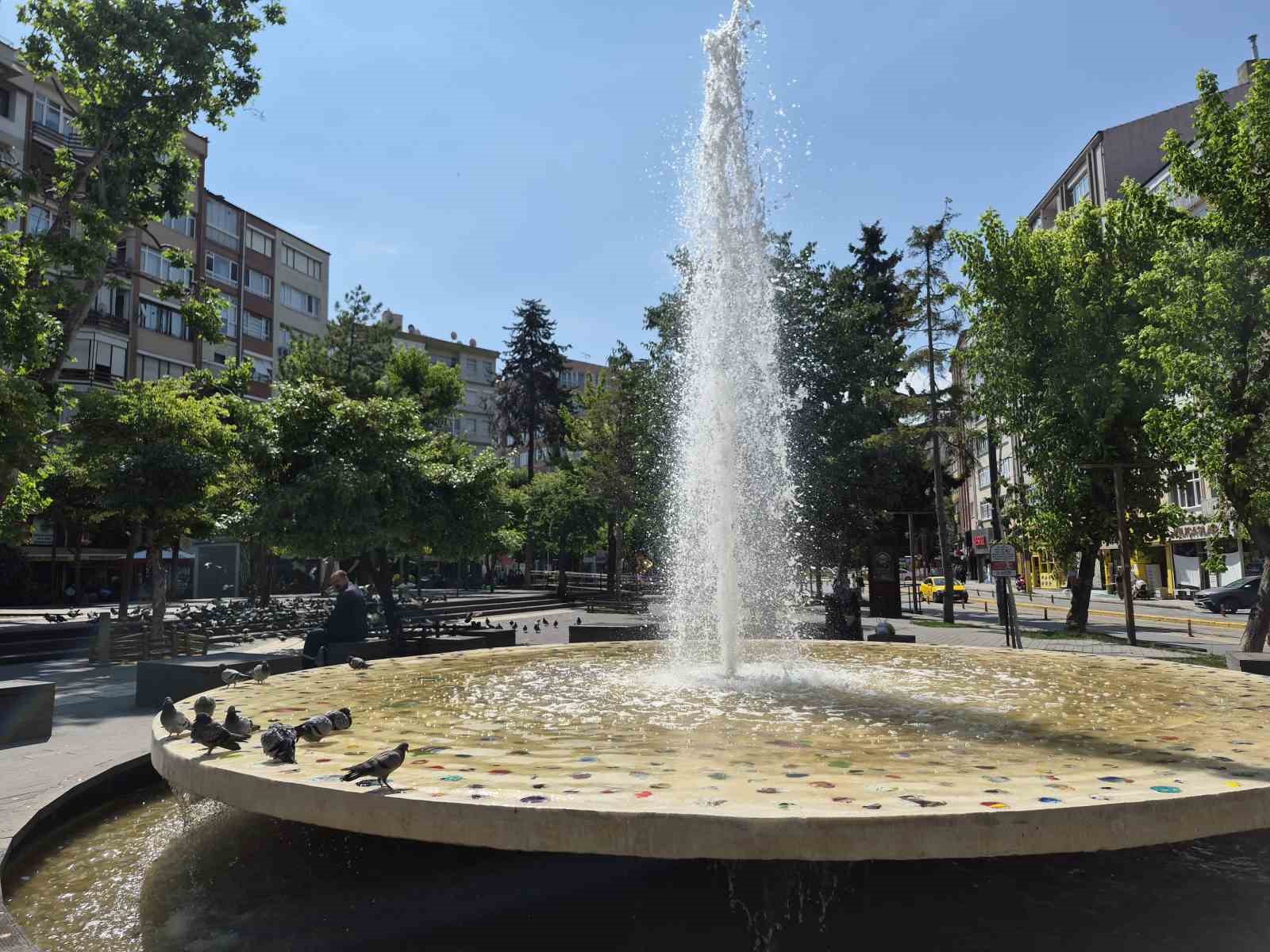 Fıskiyelerin altında kanat çırparak doyasıya serinlediler