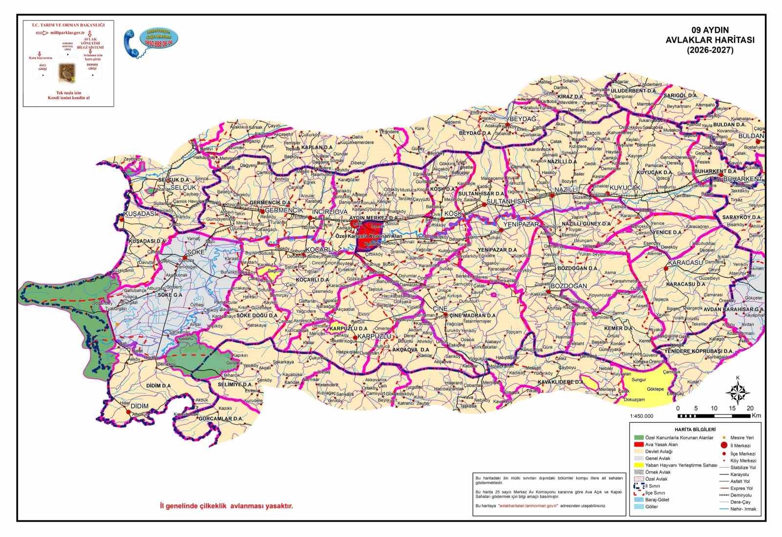 Aydın’ın 2026-2027 avlak haritası yayımlandı