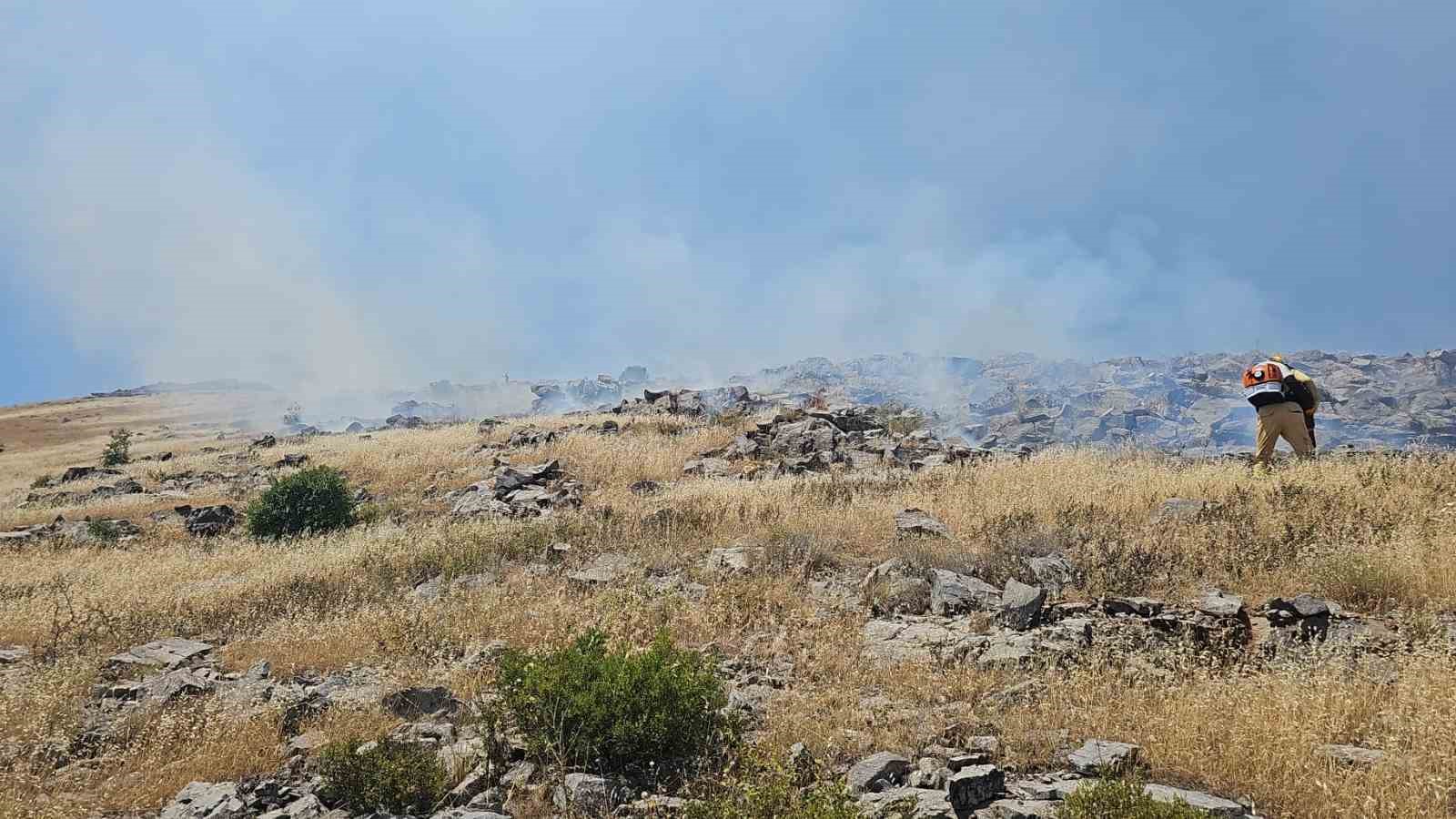 Elazığ’da dağlık alandaki yangına müdahale sürüyor