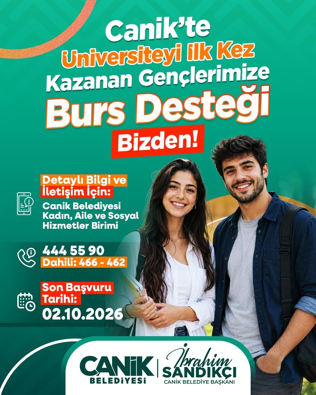Başkan Sandıkçı: "Canik’te üniversiteyi kazanan öğrencilerimizin tamamına burs desteği sağlıyoruz"