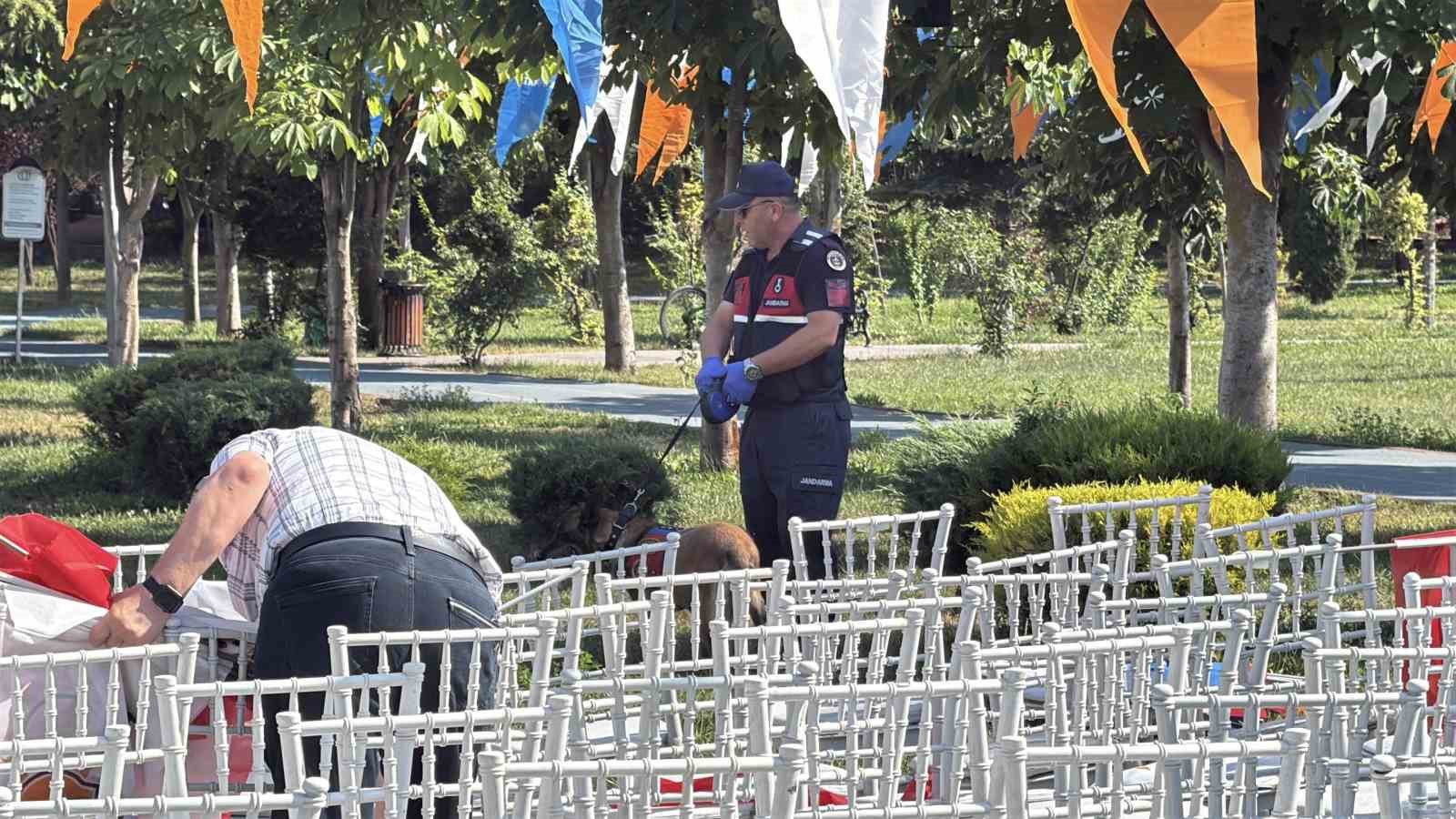 Bakan G&ouml;ktaş&rsquo;ın programı &ouml;ncesi Dede Korkut Parkı&rsquo;nda bomba araması