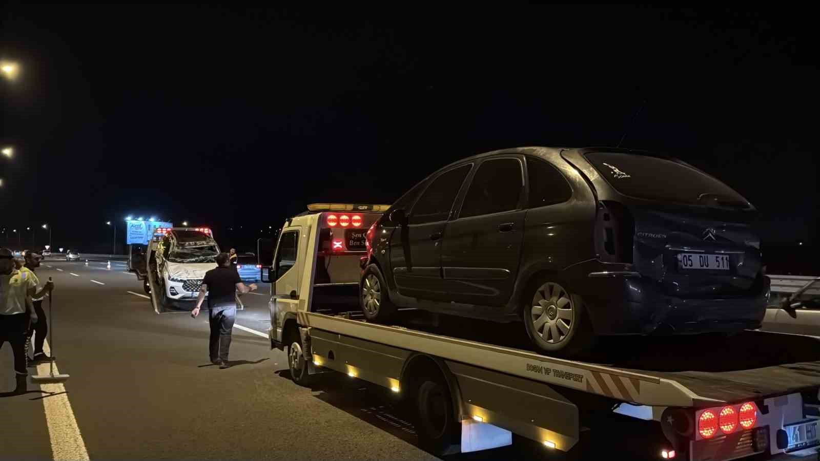 Takla atan araç metrelerce sürüklendi, hamile kadın tedbiren hastaneye kaldırıldı