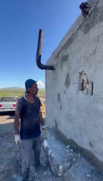 Kars’ta sıva altından gelen ses hayat kurtardı: Usta duvarı kırıp kuş yavrularını kurtardı
