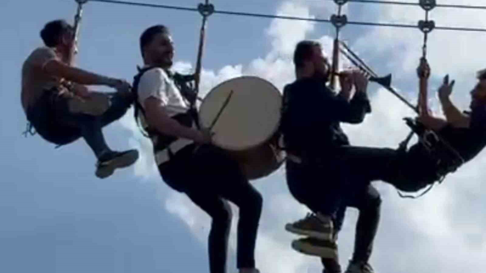 Davul zurnayla zipline keyfi
